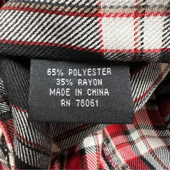 NWT vintage Tripp NYC red black plaid miniskirt with grommets and lacing sz XS - Picture 8 of 10